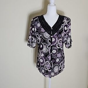Appointment Floral Women's  Blouse Size 1XL